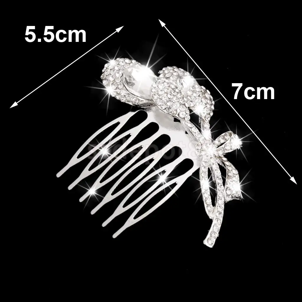 SPMART свадебный гребень для волос со стразами букет невесты с бантом|rhinestone hair comb|hair