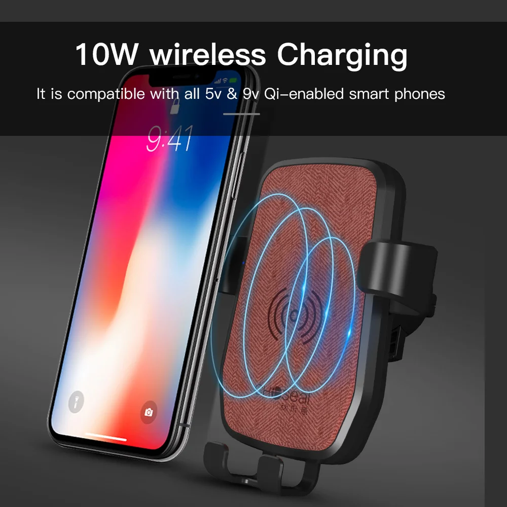 CHOSEAL 10 Вт Qi автомобильное беспроводное зарядное устройство для iPhone Xs XR X8 Быстрое