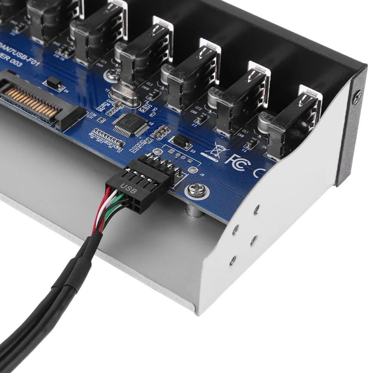 9 Pin до 7 портов USB2.0 концентратор 5 25 дюймов CD Rom диск Bay Передняя панель для ПК
