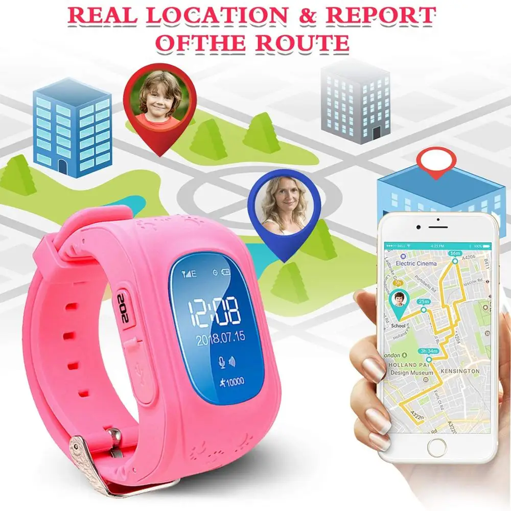 GPS Детские умные часы SOS трекер Android/IOS 2G/3G сетевой телефон Bluetooth защита от потери