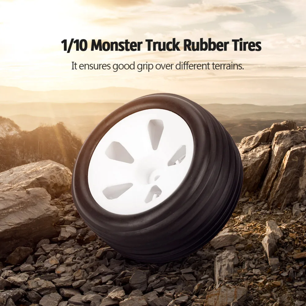 2 шт. 1/10 передние шины RC monster truck резиновые пластик + ступицы для 1:10 2WD и truck|Детали