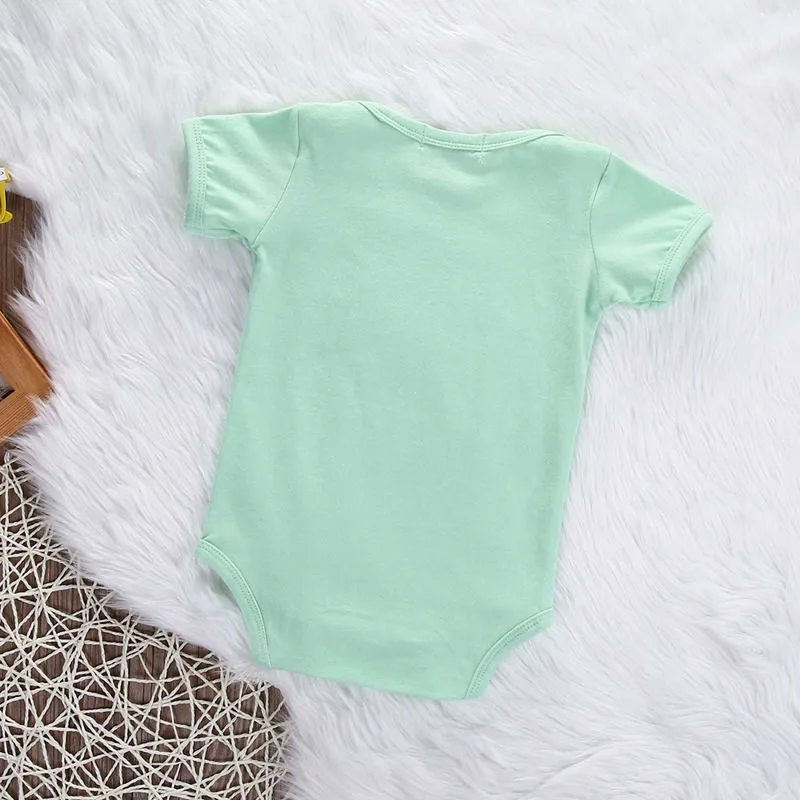 Musim Panas Yang Baru Lahir Bayi Anak Laki-laki Anak Perempuan Baju Huruf Jumpsuit Pakaian Pakaian Baju Bayi Katun Lengan Pendek Leher O