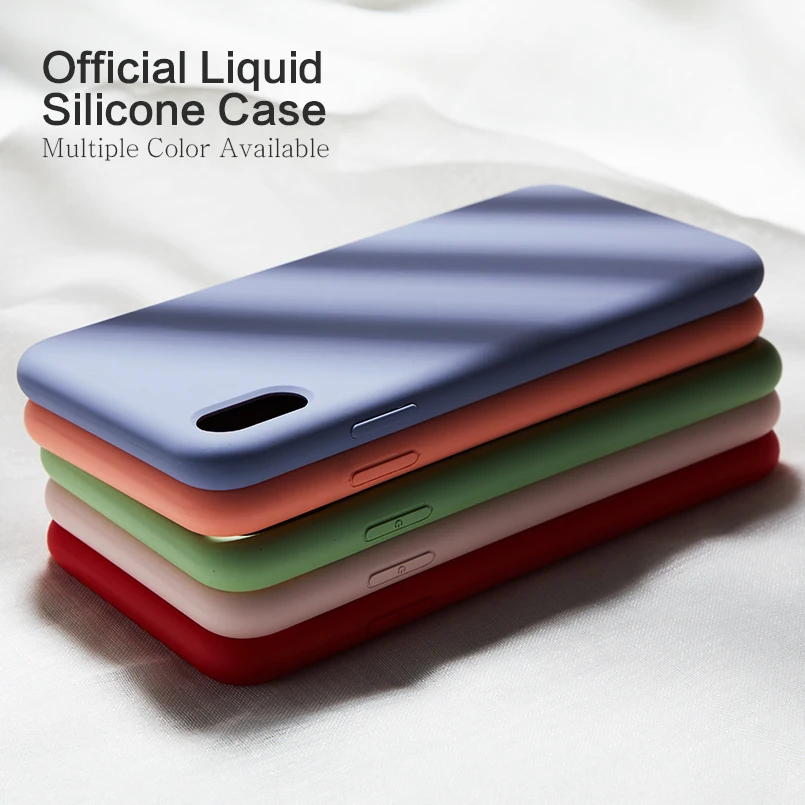 Original Silicone Case For iPhone 7 8 6 Solid Soft TPU Back Cover Plus Xs X XS Max Xr Plain Matte Capas 2019 |