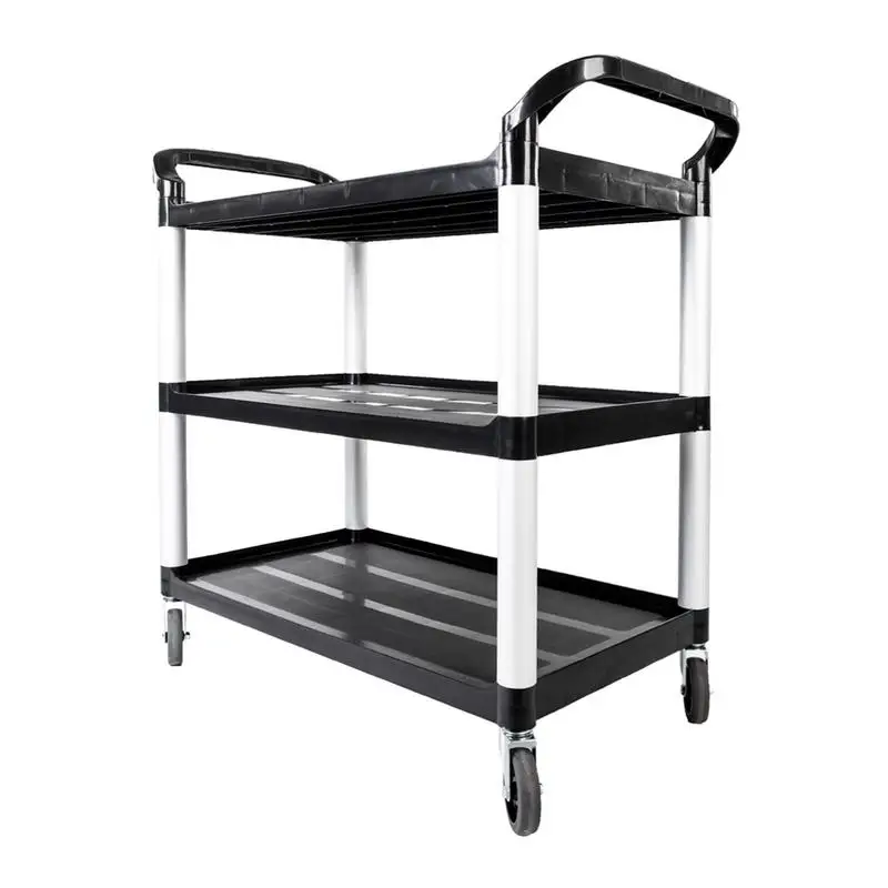 Портативная трехслойная пластиковая корзина черного цвета с шкивом товары для