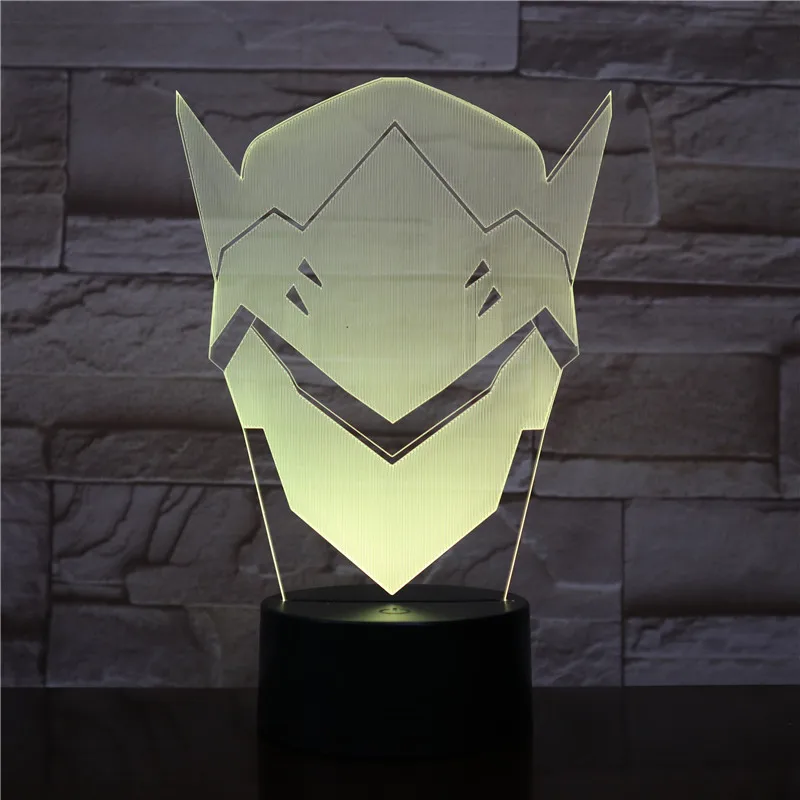 FPS игра OW Overwatch Shimada Genji маска USB 3D светодиодный ночник для мальчиков детей детские