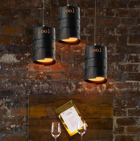 Лофт стиль полые железные Droplight винтажные подвесные светильники подвесное