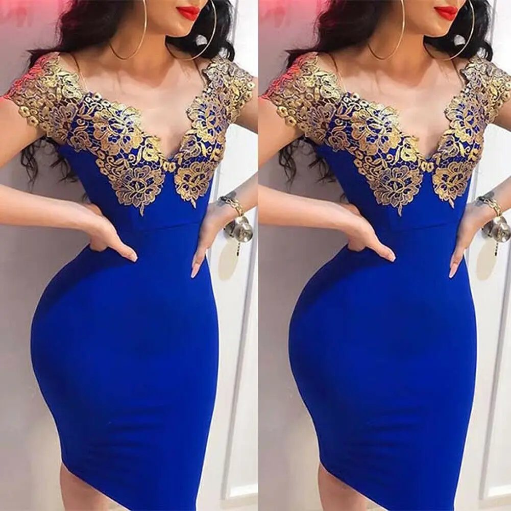 Ladies Women Dress Blue Summer Sexy Bandage Bodycon Sleeveless Evening Party Short Mini Dresses | Женская одежда