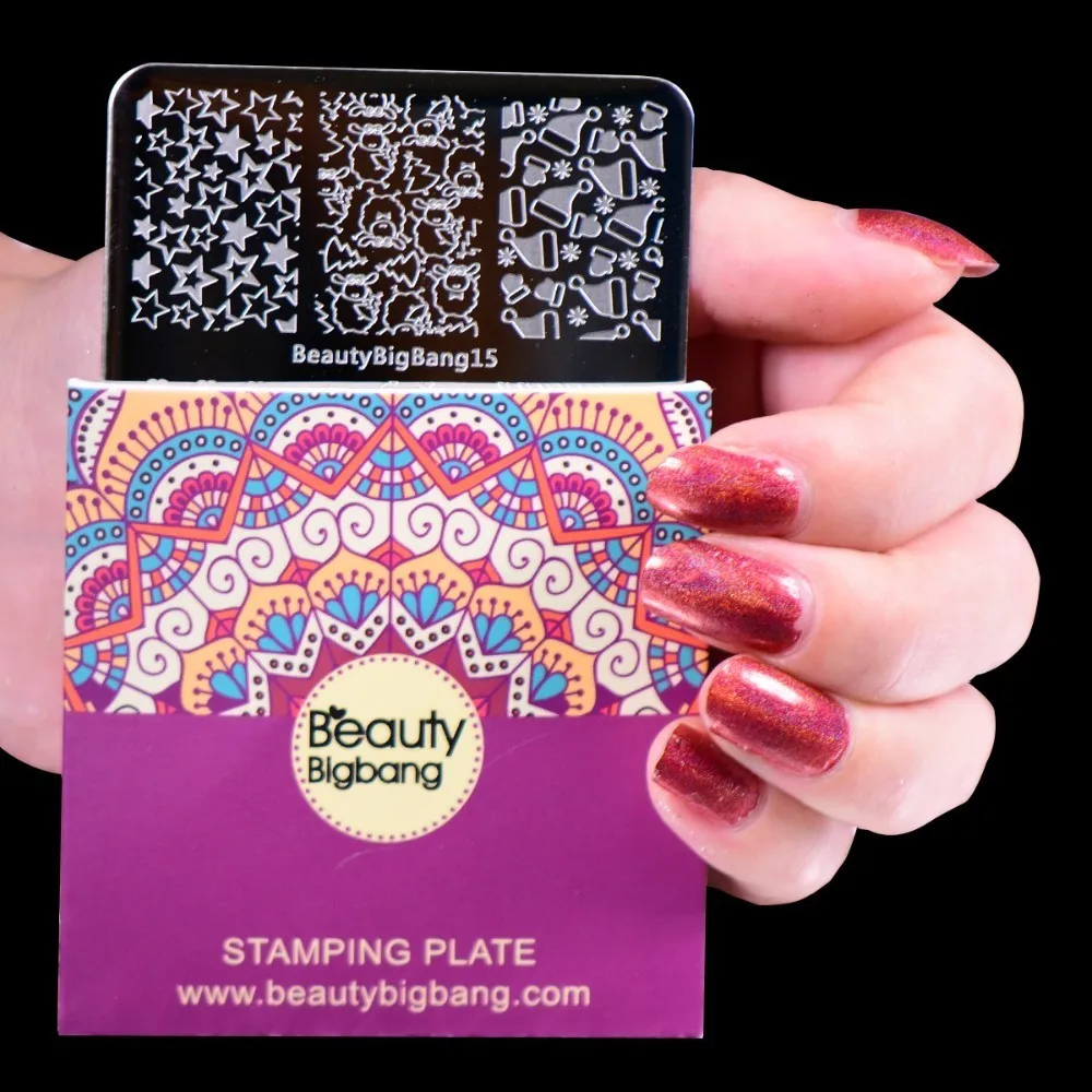 Трафареты BeautyBigBang из нержавеющей стали для стемпинга ногтей 6*6 см | Красота и