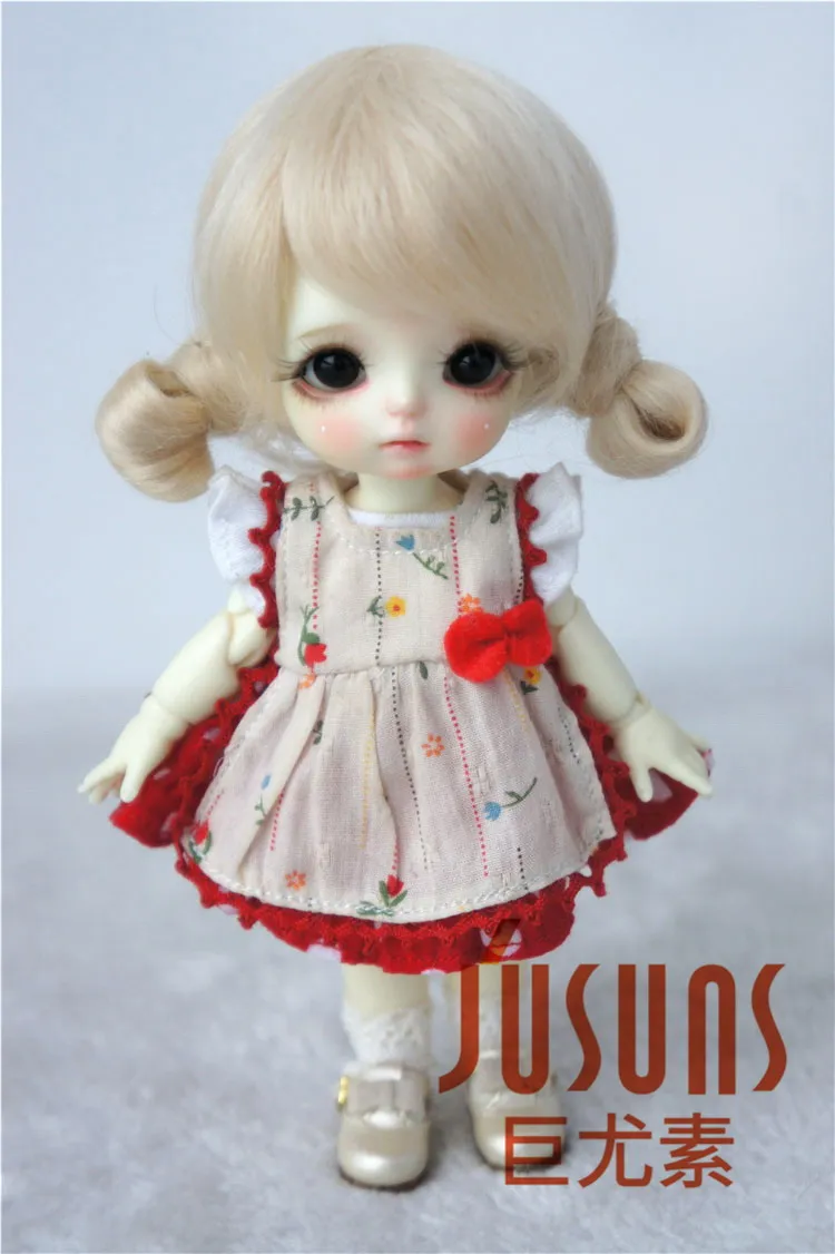 Волосы для куклы JD142 1/12 1/8 два пони BJD мохеровый парик Размер 3 4 дюйма 5 дюймов