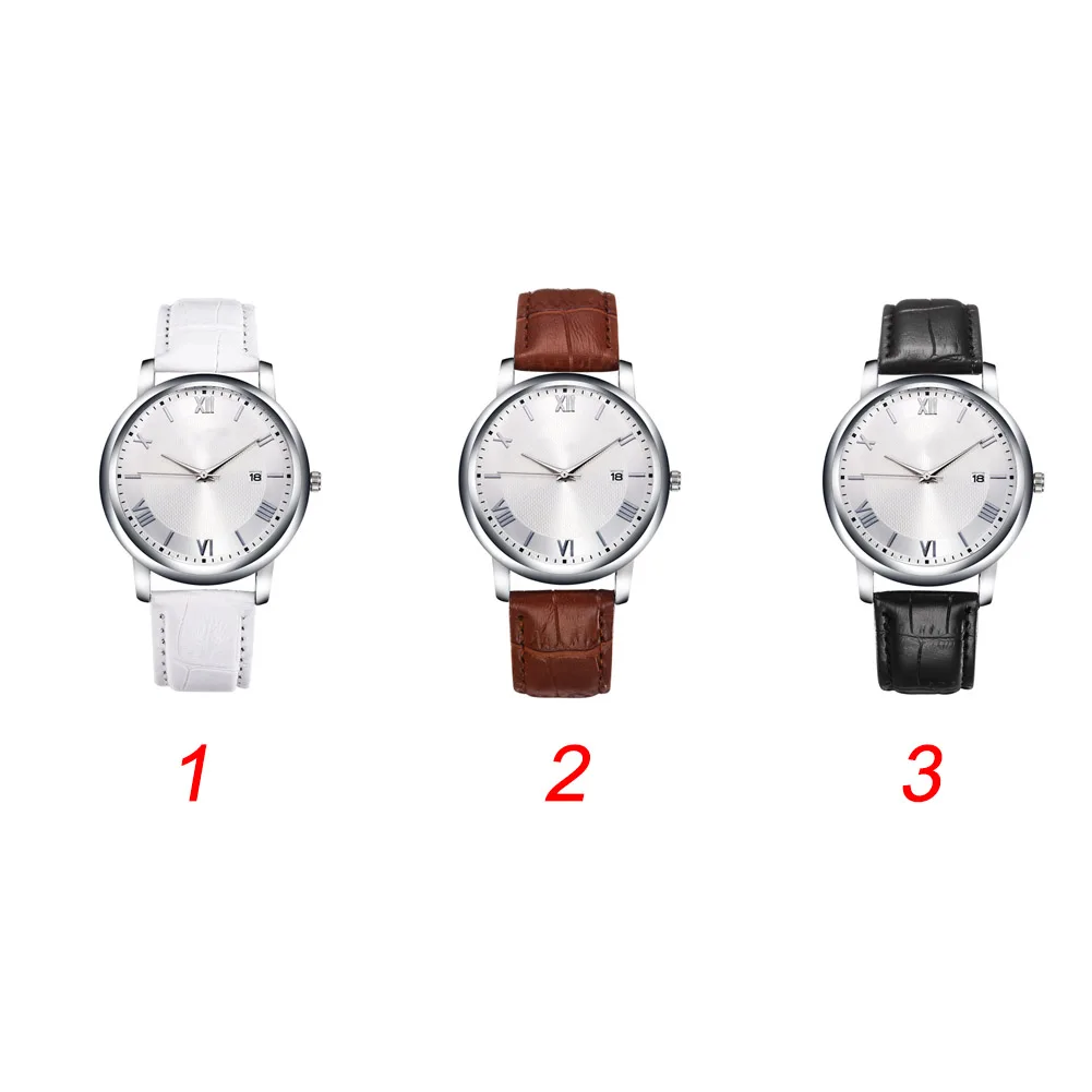 Casual Multifunction Simple Fabala Men Round Ultrathin Business Adjustable Watch Wristwatch Leather Strap Waterproof | Наручные часы