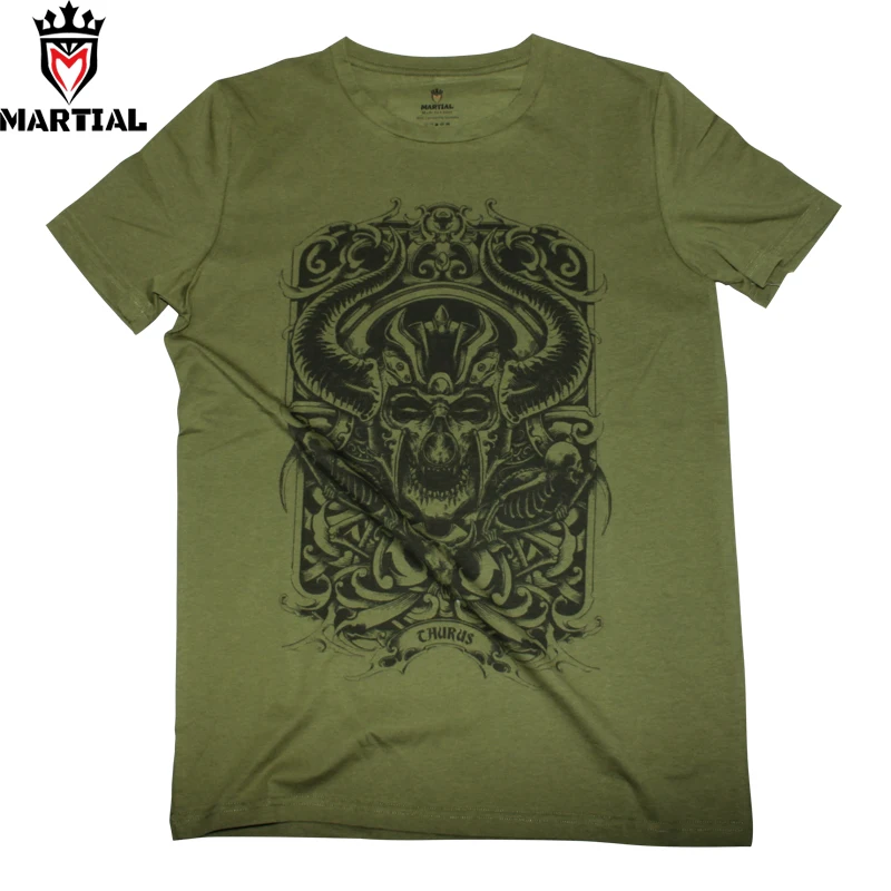 

Martial:Taurus dark zodiac series army green jersey cotton t shirts sports shirts