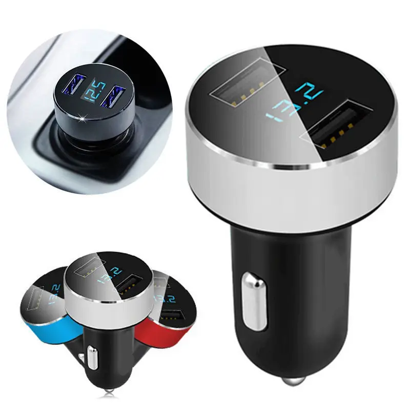 

12V-24V Dual 2 USB Port Car Boat Charger Socket Voltage Digital Panel Volt Meter
