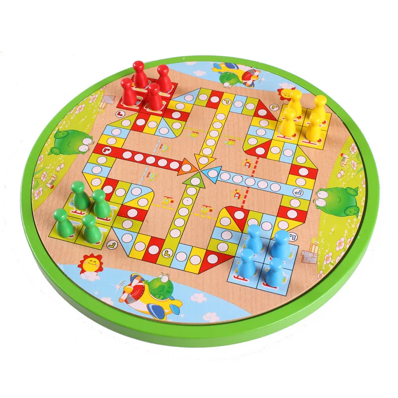 Детские развивающие игрушки пять в одном деревянные Летающие шахматы