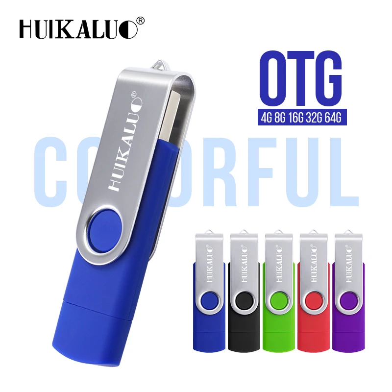 Металлический флеш-накопитель Huikaluo USB OTG 64 ГБ 32 мини-накопитель для