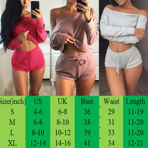 Женские модные комплекты из 2 предметов спортивный костюм короткий топ на одно