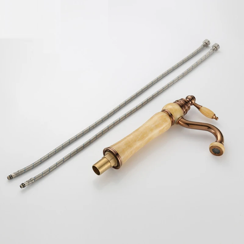 

Bathroom Basin Faucets jade Gold Washbasin Tall Taps Faucet Vanity Vessel Sink Mixer Cold And Hot Water Bathroom Basin Tap mixer