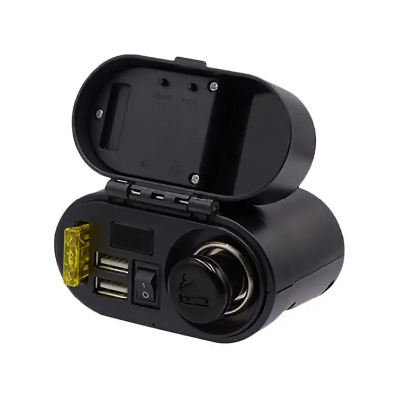 Водонепроницаемый 12 V/24 V мотоцикл штекер двойной USB адаптер прикуриватель