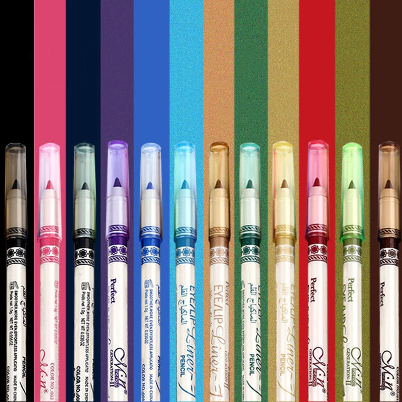 12 видов цветов Подводка для глаз Карандаш Водонепроницаемый не цветущий белый