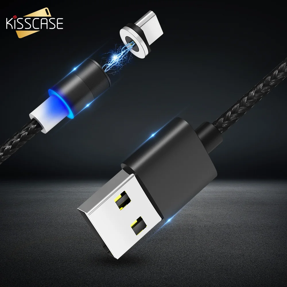 Магнитный Micro USB Кабель-адаптер KISSCASE для iPhone Samsung Xiaomi Type-c зарядный кабель Type-C
