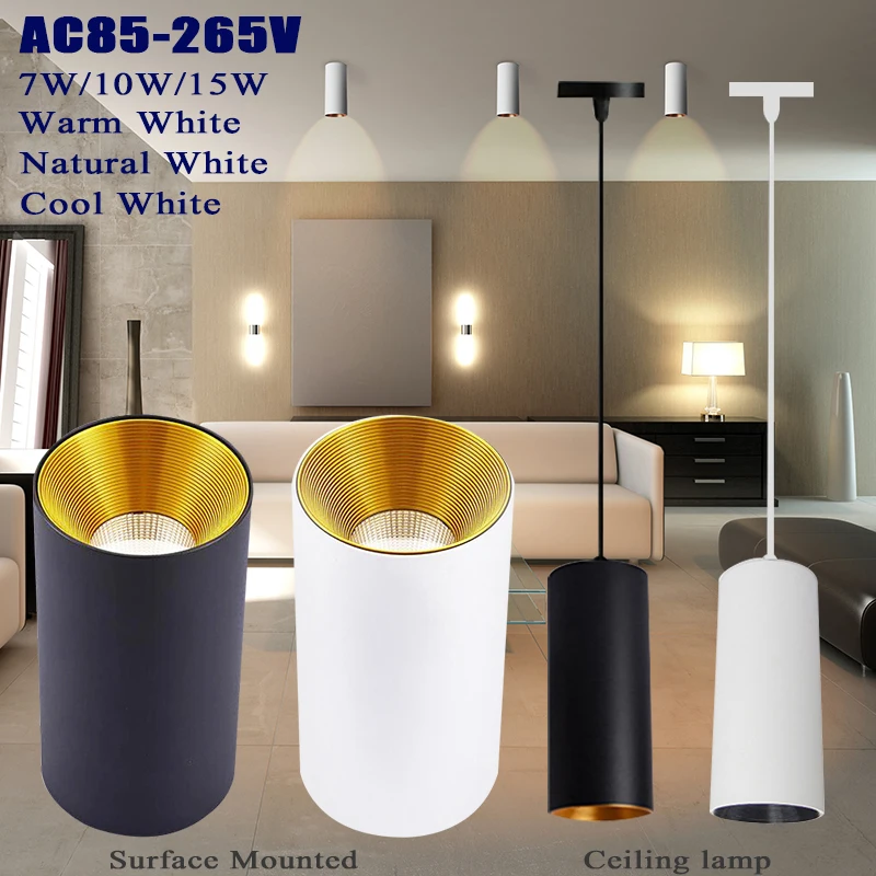 Spot Light Cylindrical Lamp LED lampara techo Surface Mounted Ceiling Downlight 7W 10W 15W D25 | Лампы и освещение