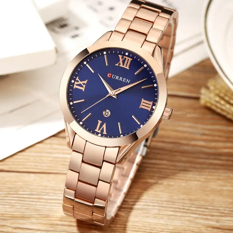 CURREN золотые часы женские 9007 сталь браслет Relogio Feminino Montre Femme|Женские часы-браслеты|