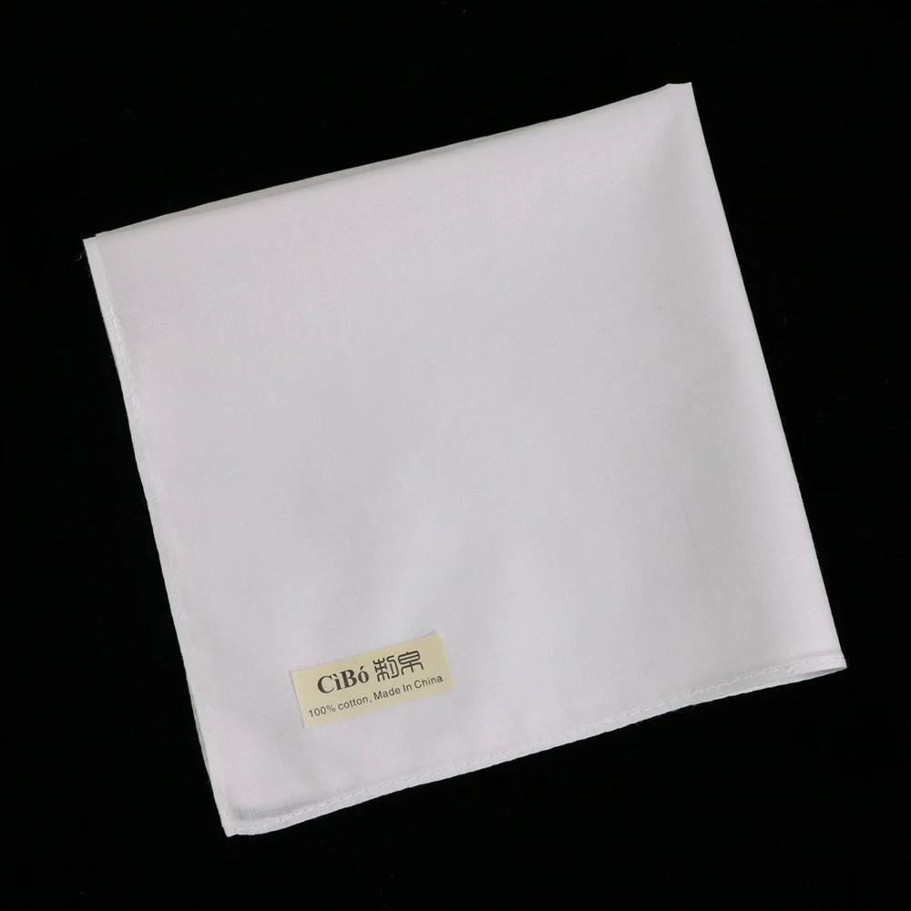 C009: 1 шт. машина пришить край белый пустой hankies Хлопок Женский носовой