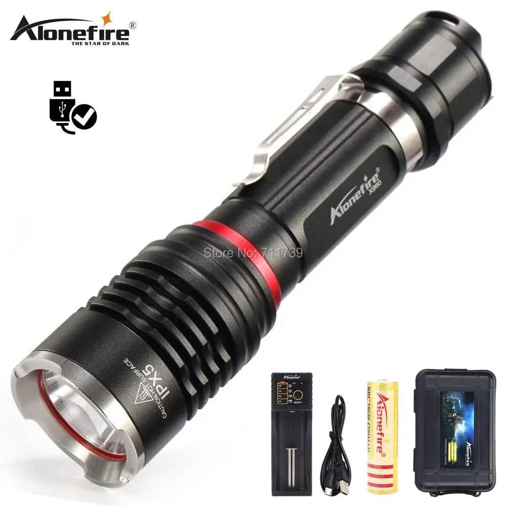 Usb фонафонарь AloneFire X960 3800 лм перезаряжаемый|flash light|flashlight led creerechargeable torch |