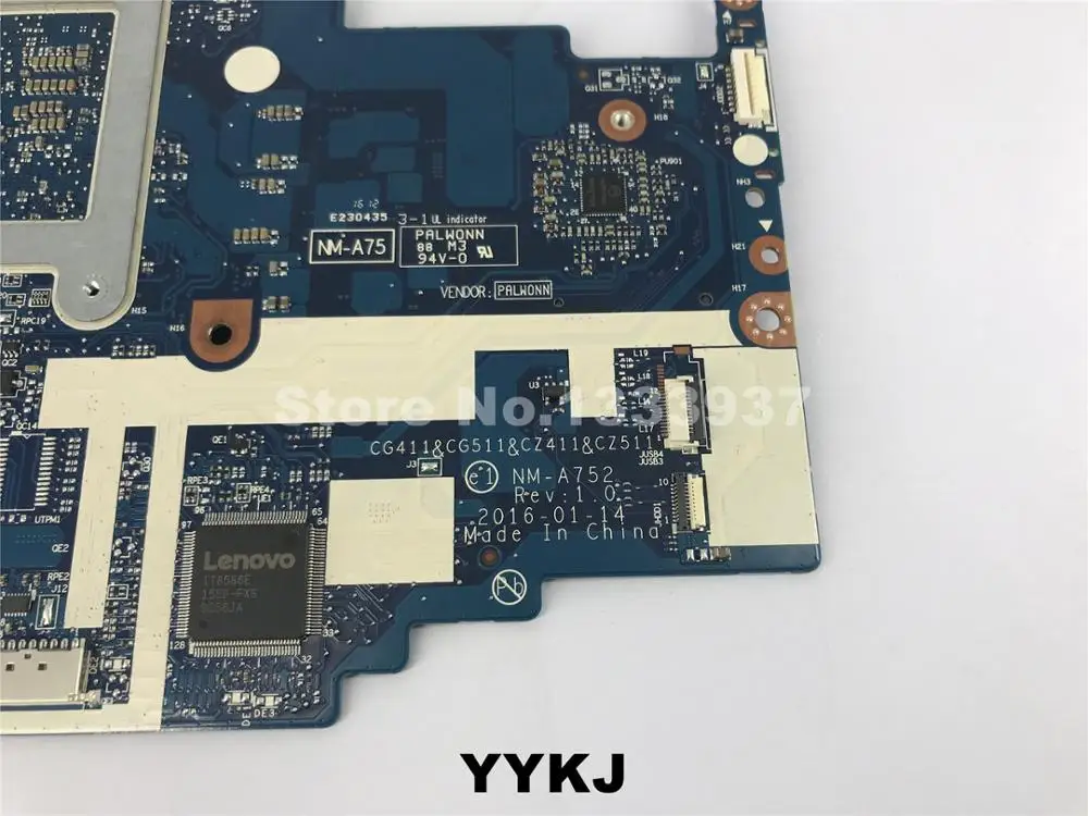 

NM-A752 FOR LENOVO IDEAPAD 310-15ISK Laptop Motherboard CG411 CG511 CZ411 CZ511 I5-6200U SR2EY mainboard