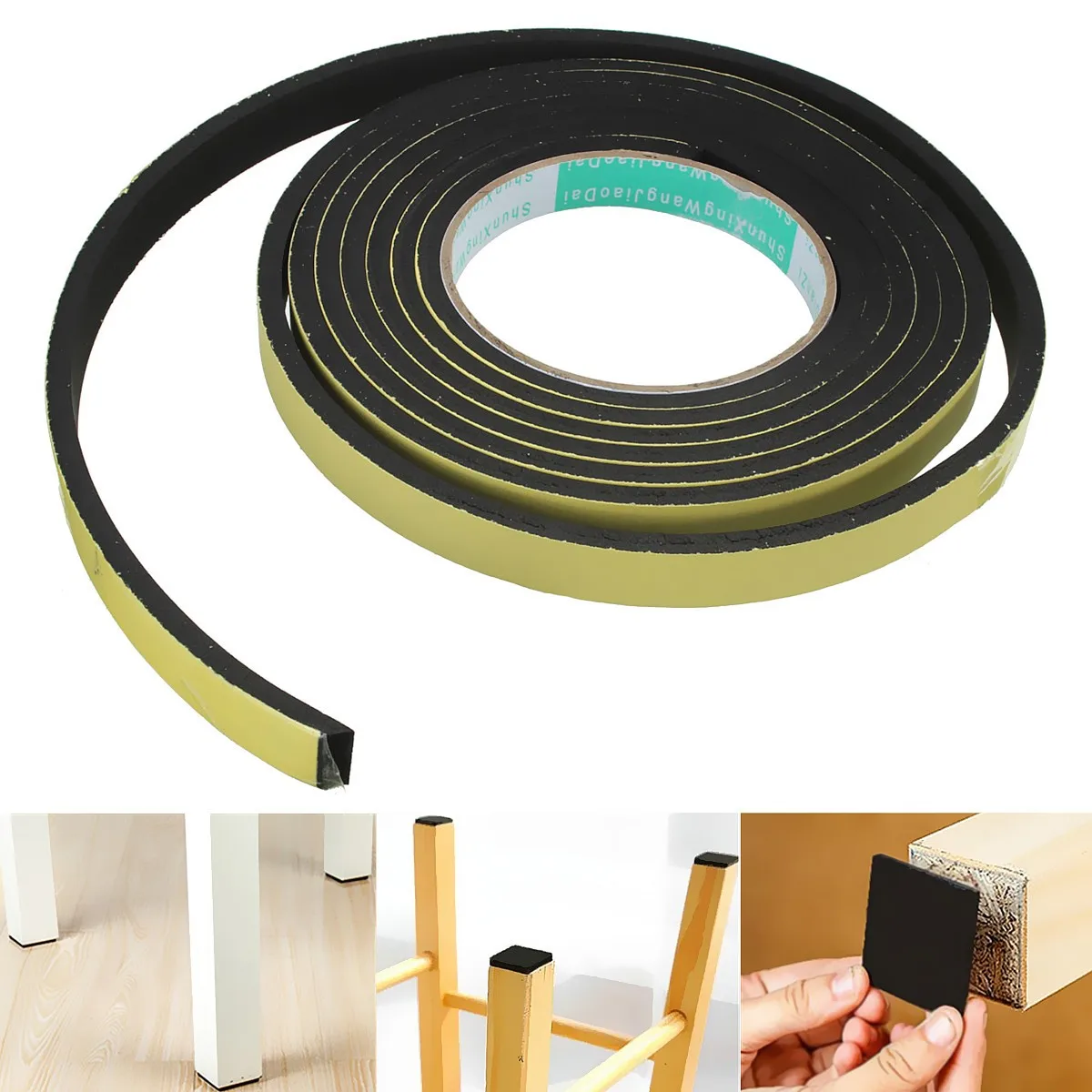 2Mx15mm Door Sealing Tape Sticky Stripping Sponge Foam Rubber Single Sided Adhesive EVA Window Seal Strips | Обустройство дома