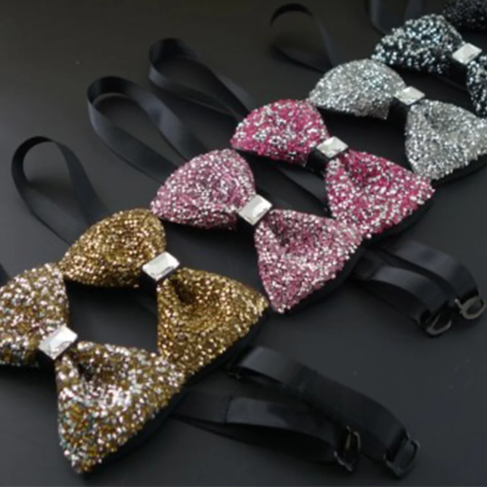 Блестящий галстук бабочка блестящий блейзер с бантом бабочкой украшенный