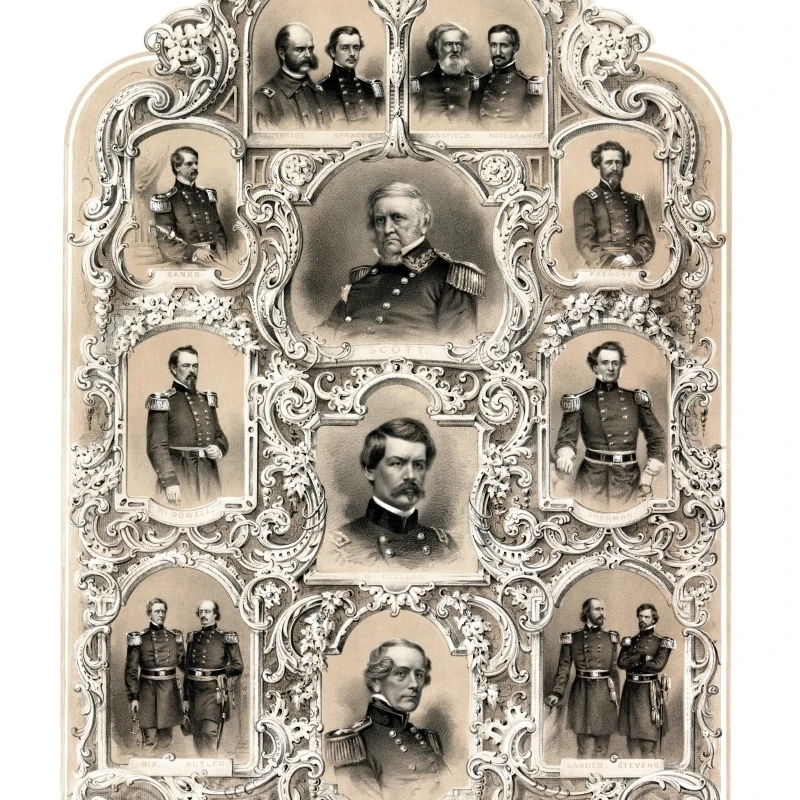 Цифровой Восстановленный принт Ранняя гражданская война от 1862 года с постером