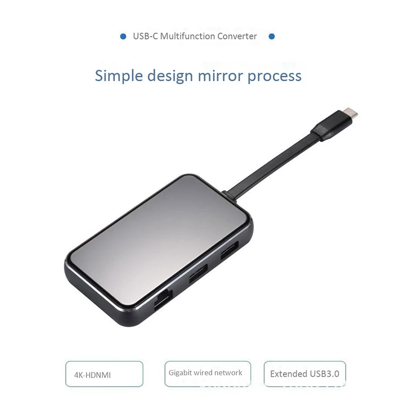 Type-C Turn Hdmi Rj45 Vga Six-In-One Multi-Function Converter Notebook Usb-C Docking Station | Компьютеры и офис