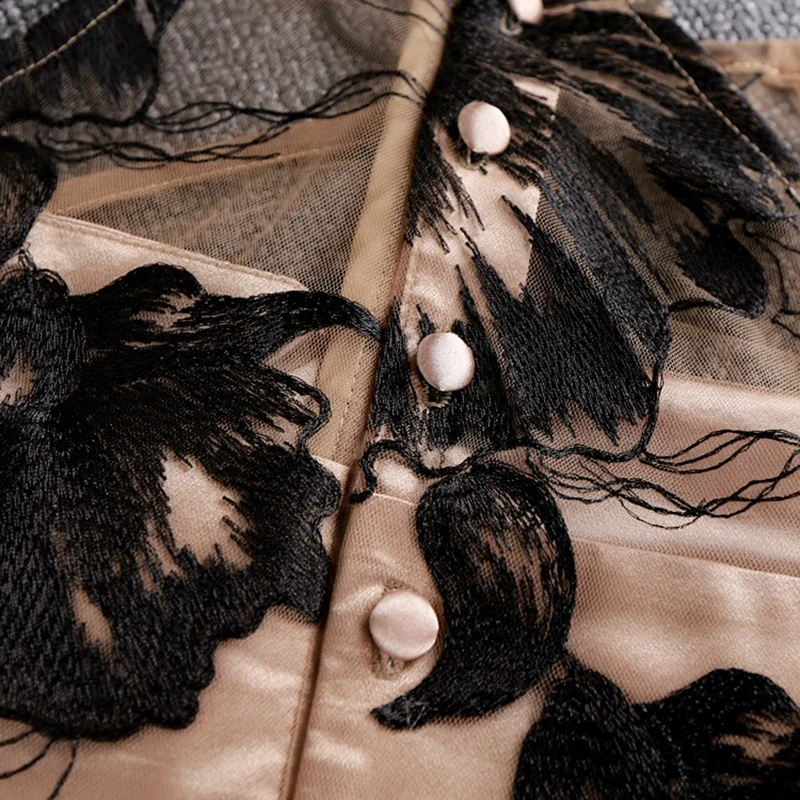 

SWYIVY Women's Summer Dress Embroidered Halter Dresses 2019 New Female Sexy Faux Silk Dress Party Flower Dress Summer Cloth