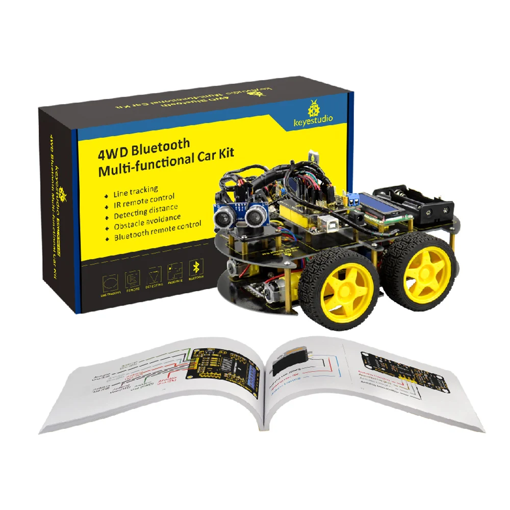 Keyestudio 4WD Bluetooth Мультифункциональный Автомобильный сборочный комплект для