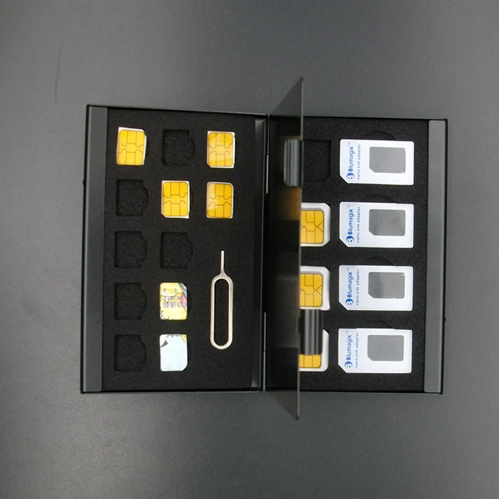 Алюминиевый Портативный SIM Micro Pin протектор держатель нано футляр для сим карты