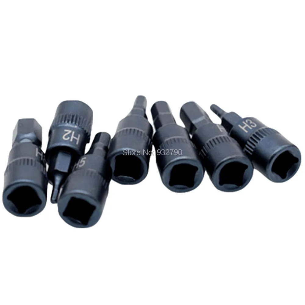 7 шт. 1/4 &quotнабор головок отверток инструменты шестигранный Трещоточный драйвер H2