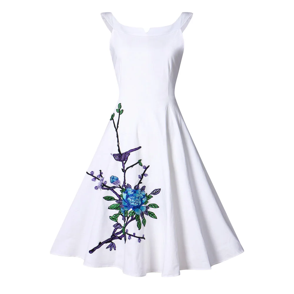 Женское винтажное платье-трапеция VESTLINDA платье без рукавов с круглым вырезом и