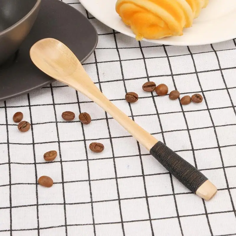 Деревянная ложка с длинной ручкой рисовый суп медовые кофейные ложки инструмент