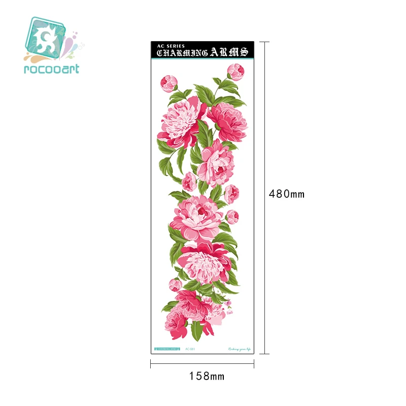 

Rocooart Black Temporary Tattoo Stickers For Men Full Body Art Arm Sleeve Tatoo 6x48cm Skull Design Large Waterproof Taty