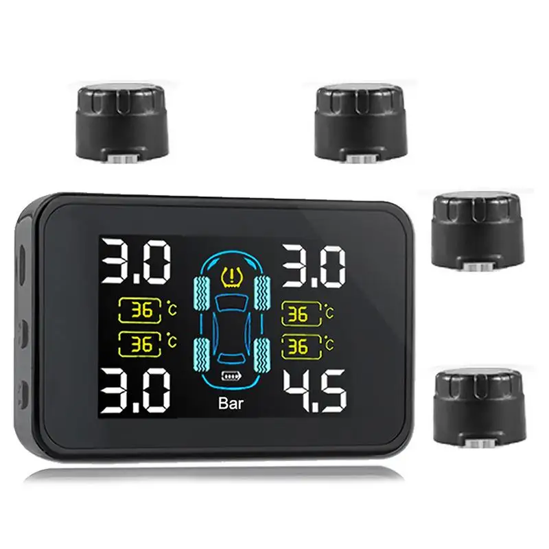 TPMS встроенные внешние датчики Солнечная зарядка автоматический Poweron