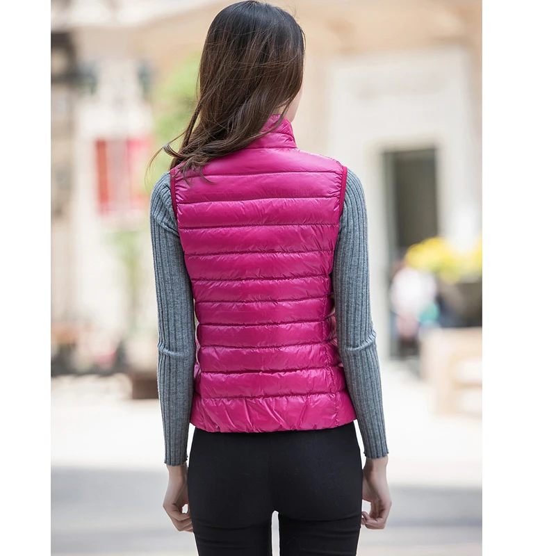 

2018 New Winter Women 90% White Duck Down Vest Ultra Light Down Vests Sleeveless Jackets Female Waistcoat Women Coats
