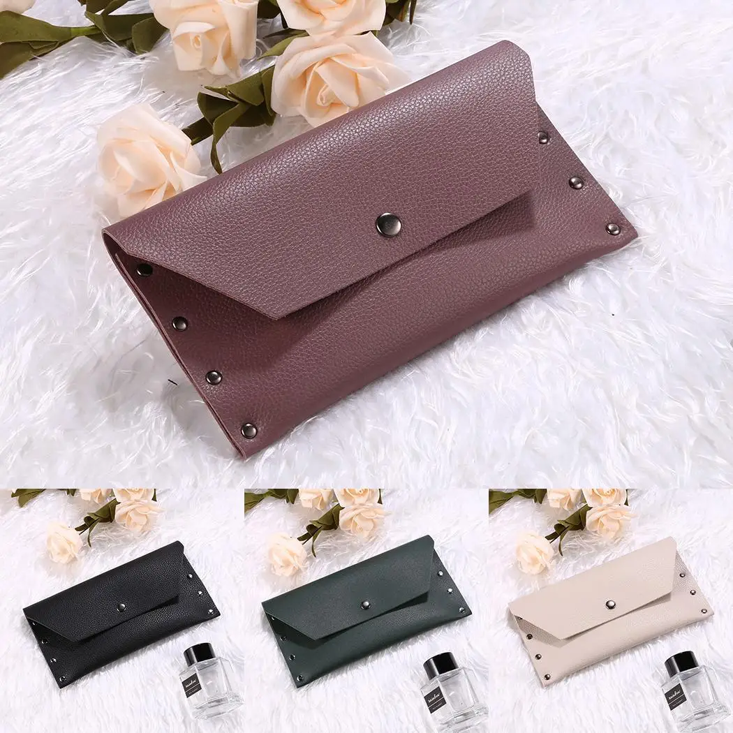 Женский ультратонкий ретро-кошелек с мягким ремешком на заклепках, карманами для карточек, отделением для купюр и квадратной формой