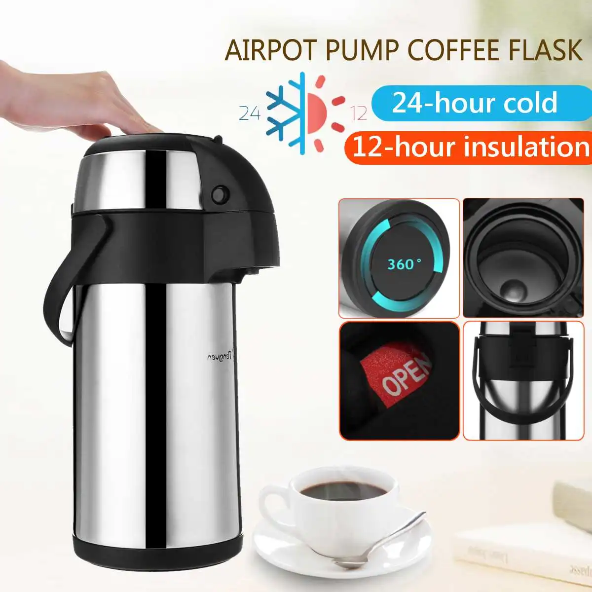 3L вакуумный насос действие Airpot горячей/холодный кофейный термос общественного