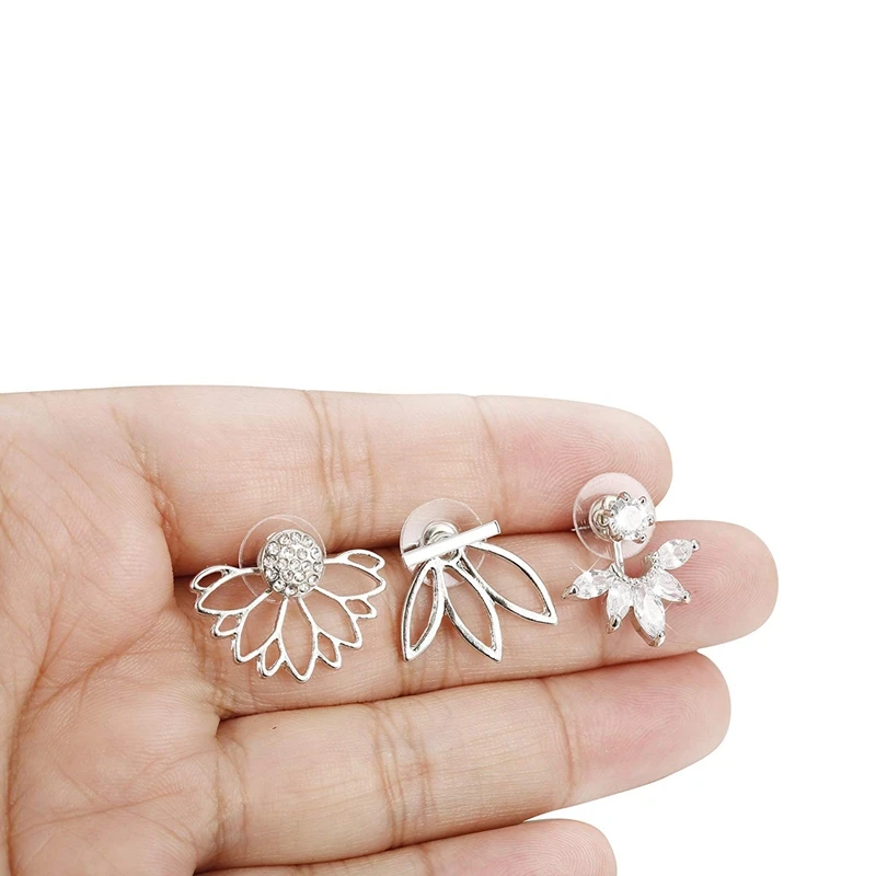 3 пары серьги цветок лотоса для женщин девушек простые шикарные