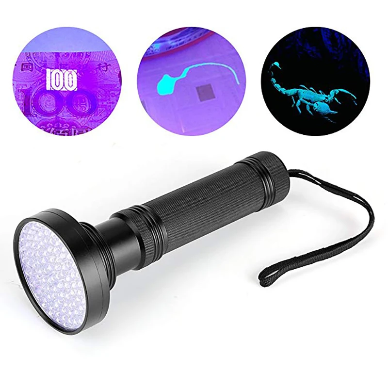

UV Led Flashlight 100 Leds 395nm Ultra Violet Torch Light Lamp Blacklight Detector For Dog Urine Pet Stains And Bed Bug