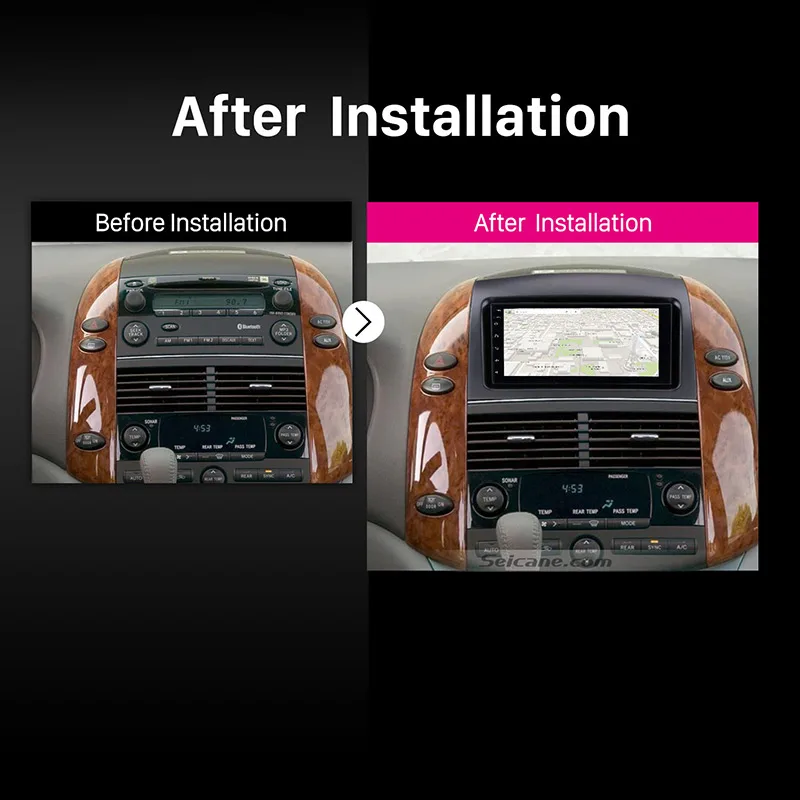 Автомагнитола Seicane на Android 9 1 мультимедийный проигрыватель для Toyota Sienna 2004 2005 2006 2007