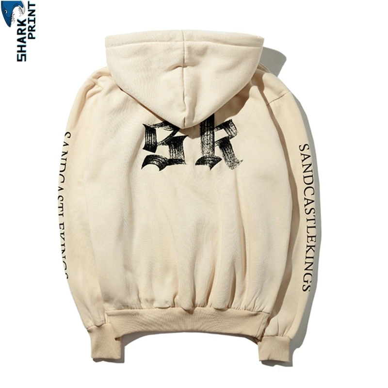 Мужская толстовка SharkPrint цвета хаки в готическом стиле с надписью Fear of God плотная
