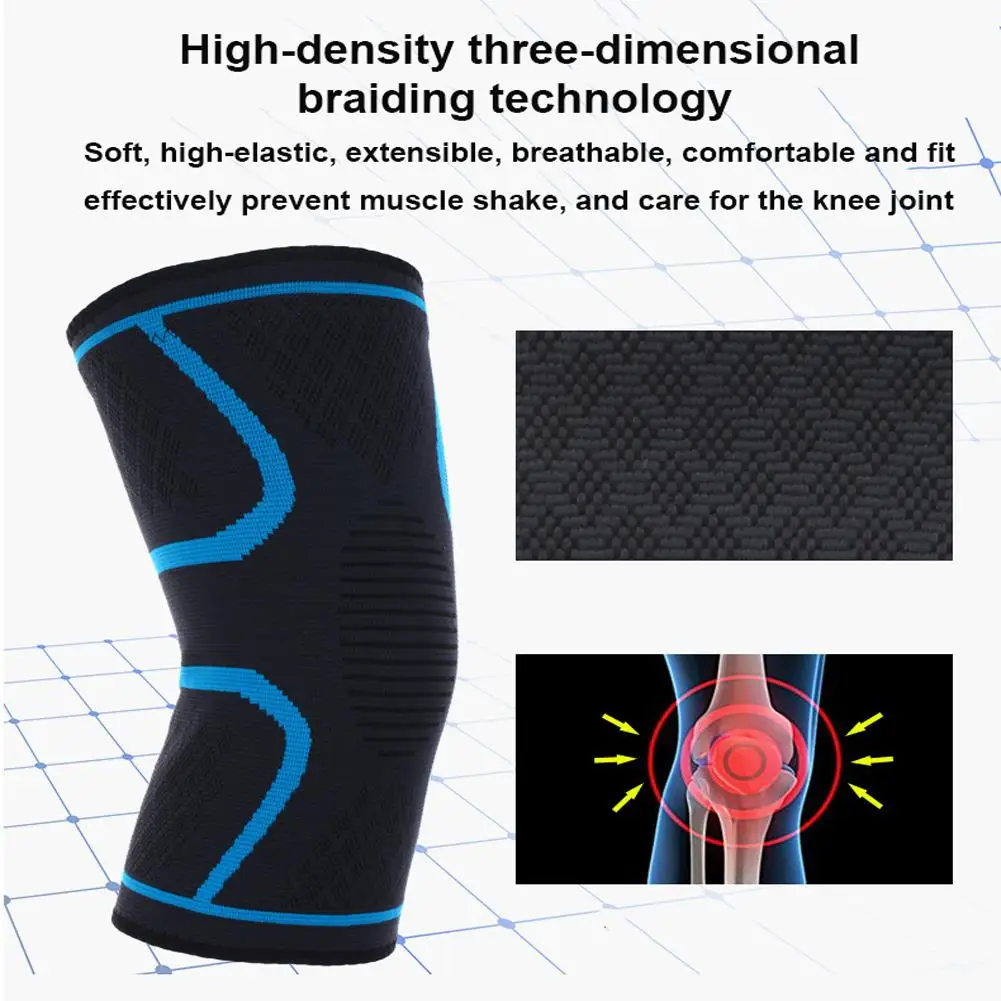 Mounchain 1 Pair kneepads nylon Sports Leg Knee Support Breathable Compression Sleeve Protector 41-47cm S M L Blue color | Спорт и