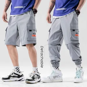 Джоггеры мужские со съемными карманами, модные брюки-карго, повседневные спортивные штаны с несколькими карманами, шаровары в стиле хип-хоп