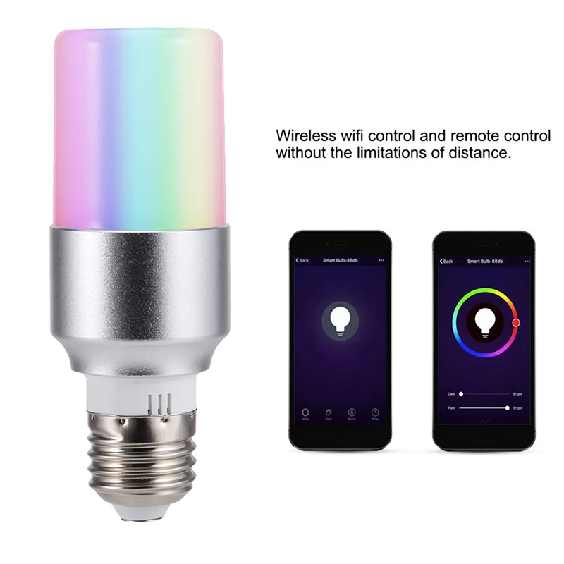 E27/14/b22 умная лампочка RGB Беспроводная Bluetooth с регулируемой яркостью Светодиодная